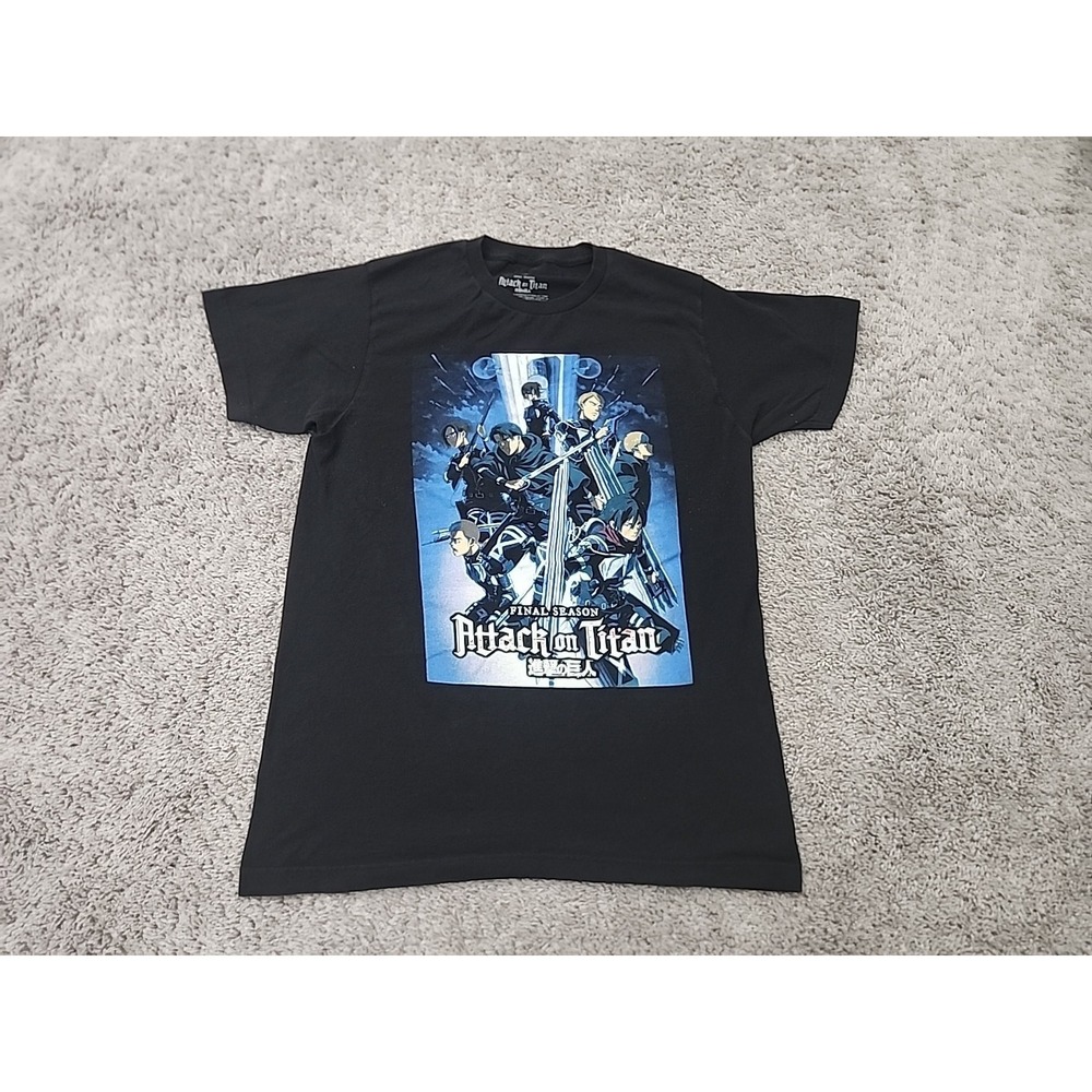 Attack on Titan Final Season T Shirt Mens M Black Short Sleeve Anime Manga